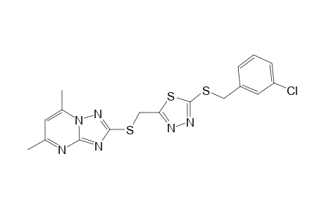 2-(3-Chlorobenzylthio)-5-((5,7-dimethyl-[1,2,4]triazolo[1,5-a]pyrimidin-2-ylthio)methyl)-1,3,4-thiadiazole