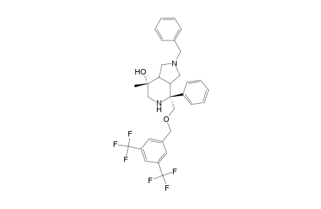 2-Benzyl-4.alpha.-({[3,5-bis(trifluoromethyl)benzyl]oxy}methyl)-7.beta.-methyl-4-.beta.-phenyl-3a.alpha.,7a.alpha.-octahydro-1H-pyrrolo[3,4-c]pyridin-7-.alpha.-ol