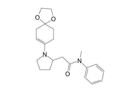 1-(4',4'-Dimethylenedioxycyclohex-1'-en-1'-yl)-2-(N-methyl-N-phenyl aminocarbonyl-methyl)pyrrolidine