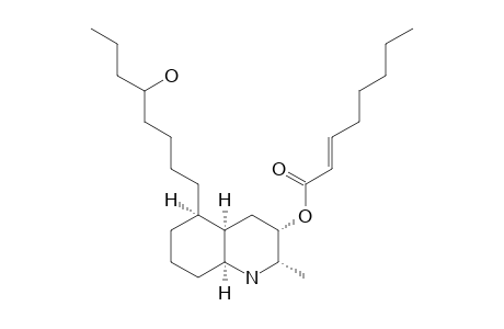 LEPADIN-F;(2S*,2''''(E),3S*,4AR*,5R*,8AS*)-DECAHYDRO-3-HYDROXY-5-(5'-HYDROXYOCTYL)-2-METHYL-3-QUINOLINYLESTER-2''-OCTENOIC-ACID