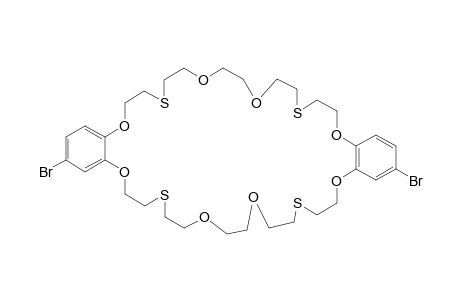 1,10,19,28-Tetrathia-4,7,13,16,22,25,31,34-octaoxa-5,6-(4'-bromobenzo)-23,24-[4"(5")-bromobenzo]cyclohexatriaconta-5,23-diene