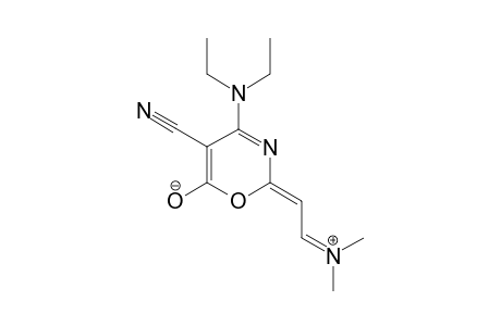 (E)-5-Cyano-4-diethylamino-2-(N.N-dimethylimmonio)ethylidene-6-oxido-1,3-oxazine