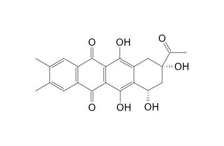 9-trans-Acetyl-7,8,9,10-tetrahydro-6,7-rel,9-cis,11-tetrahydroxy-2,3-dimethyl-5,12-naphthacenequinone