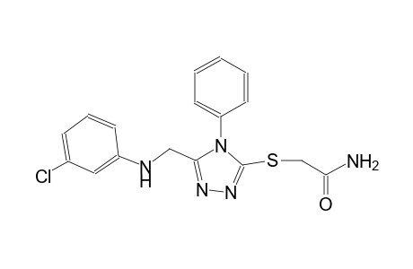 2-({5-[(3-chloroanilino)methyl]-4-phenyl-4H-1,2,4-triazol-3-yl}sulfanyl)acetamide