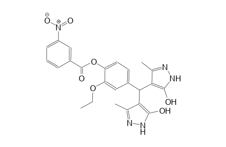 4-[bis(5-hydroxy-3-methyl-1H-pyrazol-4-yl)methyl]-2-ethoxyphenyl 3-nitrobenzoate