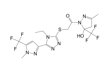 1-[({4-ethyl-5-[1-methyl-5-(trifluoromethyl)-1H-pyrazol-3-yl]-4H-1,2,4-triazol-3-yl}sulfanyl)acetyl]-3-methyl-5-(trifluoromethyl)-4,5-dihydro-1H-pyrazol-5-ol