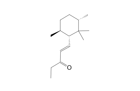 (+)-(1'S,3'S,6'S)-1-(2',2',3',6'-TETRAMETHYLCYCLOHEXYL)-PENT-1-EN-3-ONE