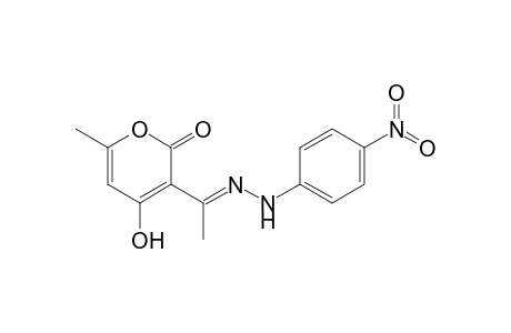 2H-Pyran-2-one, 4-hydroxy-6-methyl-3-[1-[(4-nitrophenyl)hydrazono]ethyl]-
