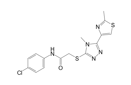 4'-chloro-2-{[4-methyl-5-(2-methyl-4-thiazolyl)-4H-1,2,4-triazol-3-yl]thio}acetanilide