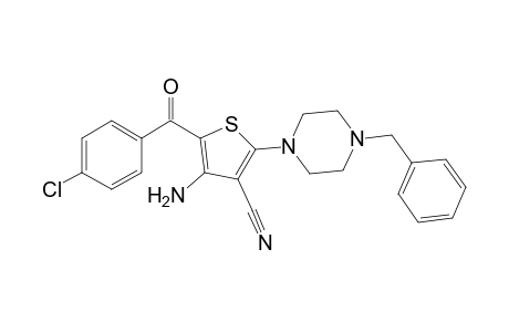 4-Amino-5-(4-chlorobenzoyl)-2-(4-benzyl-1-piperazinyl)-3-thiophenecarbonitrile