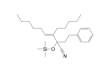 (E)-2-Hydroxy-3-pentyl-2-(2-phenylethyl)-3-nonenenitrile trimethylsilyl dev.