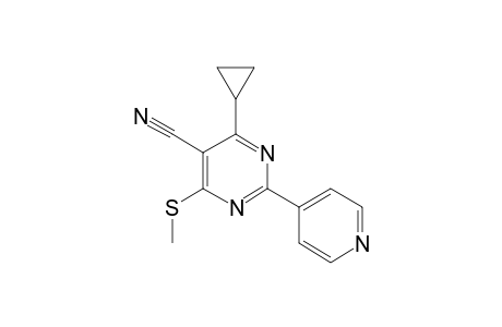 4-cyclopropyl-6-(methylthio)-2-(4-pyridyl)-5-pyrimidinecarbonitrile