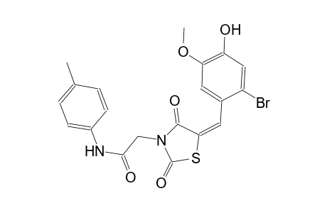 2-[(5E)-5-(2-bromo-4-hydroxy-5-methoxybenzylidene)-2,4-dioxo-1,3-thiazolidin-3-yl]-N-(4-methylphenyl)acetamide