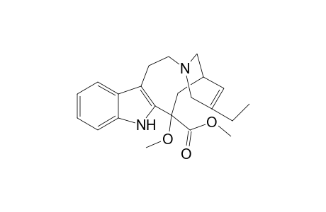 16-Methoxycleavamine (7-Ethyl-6-methoxy-6,6a-seco-9,10,12,13-tetrahydro-6,9-methano-5H-pyrido[1',2':1,2]azepino[4,5-b]indole-6(6aH)-carboxylic acid methyl ester)