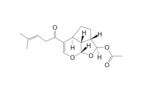 Euplotin B [(+)-(2aS*,3R*,4aS*,7aS*,7bR*)-7-(4-Methyl-1-oxopent-3-enyl)-1,2,2a,4a,7a,7b-hexahydro-4,5-dioxacyclopent[cd]indan-3-yl acetate]