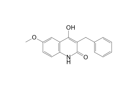 2(1H)-Quinolinone, 4-hydroxy-6-methoxy-3-(phenylmethyl)-