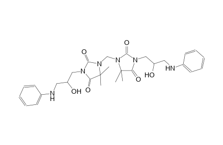 3-[2-hydroxy-3-(phenylamino)propyl]-1-[[3-[2-hydroxy-3-(phenylamino)propyl]-5,5-dimethyl-2,4-dioxoimidazolidin-1-yl]methyl]-5,5-dimethylimidazolidine-2,4-dione 3-[2-hydroxy-3-(phenylamino)propyl]-1-[[3-[2-hydroxy-3-(phenylamino)propyl]-5,5-dimethyl-2,4-dioxo-imidazolidin-1-yl]methyl]-5,5-dimethyl-imidazolidine-2,4-dione 3-[2-hydroxy-3-(phenylamino)propyl]-1-[[3-[2-hydroxy-3-(phenylamino)propyl]-5,5-dimethyl-2,4-dioxo-1-imidazolidinyl]methyl]-5,5-dimethylimidazolidine-2,4-dione 3-[2-hydroxy-3-(phenylamino)propyl]-1-[[3-[2-hydroxy-3-(phenylamino)propyl]-2,4-diketo-5,5-dimethyl-imidazolidin-1-yl]methyl]-5,5-dimethyl-hydantoin