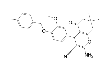 2-amino-4-{3-methoxy-4-[(4-methylbenzyl)oxy]phenyl}-7,7-dimethyl-5-oxo-5,6,7,8-tetrahydro-4H-chromene-3-carbonitrile