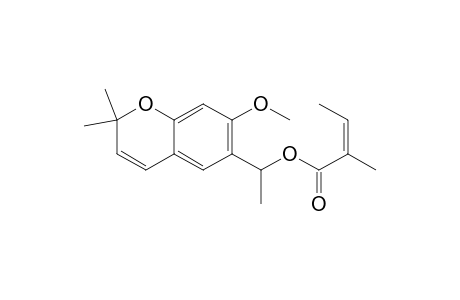2-Butenoic acid, 2-methyl-, 1-(7-methoxy-2,2-dimethyl-2H-1-benzopyran-6-yl)ethyl ester, (Z)-