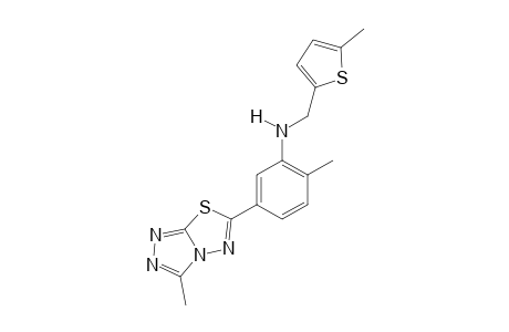 2-Methyl-N-[(5-methyl-2-thienyl)methyl]-5-(3-methyl[1,2,4]triazolo[3,4-b][1,3,4]thiadiazol-6-yl)aniline