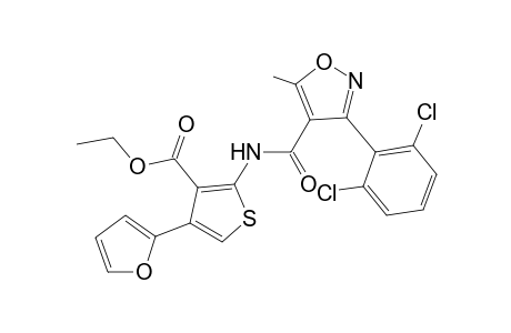 Ethyl 2-({[3-(2,6-dichlorophenyl)-5-methyl-4-isoxazolyl]carbonyl}amino)-4-(2-furyl)-3-thiophenecarboxylate