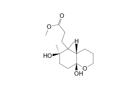 2H-1-Benzopyran-5-propanoic acid, octahydro-6,8a-dihydroxy-5,6-dimethyl-, methyl ester, [4aS-(4a.alpha.,5.alpha.,6.beta.,8a.alpha.)]-