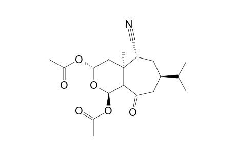 Acetic acid (1R)-acetoxy-(5R)-cyano-(7R)-isopropyl-(4aS)-methyl-9-oxodecahydrocyclohepta[c]pyran-(3R)-yl ester