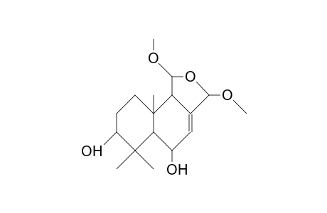 5a,7b-Dihydroxy-1,3-dimethoxy-6,6,9a-trimethyl-1,2,5,5a,6,7,8,9,9a,9b-decahydro-naphtho(1,2-C)furan