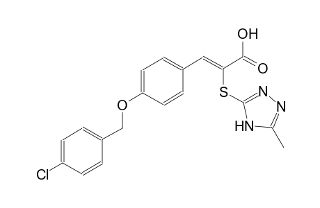 (2Z)-3-{4-[(4-chlorobenzyl)oxy]phenyl}-2-[(5-methyl-4H-1,2,4-triazol-3-yl)sulfanyl]-2-propenoic acid
