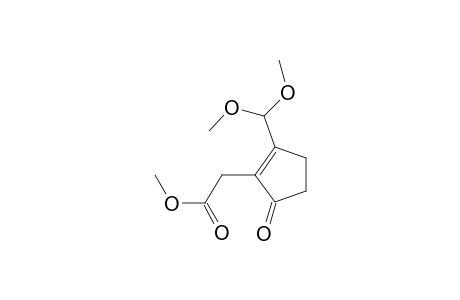 1-Cyclopentene-1-acetic acid, 2-(dimethoxymethyl)-5-oxo-, methyl ester