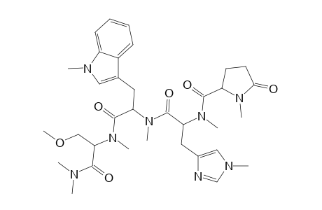 N-(2-[(2-[[2-(Dimethylamino)-1-(methoxymethyl)-2-oxoethyl](methyl)amino]-1-[(1-methyl-1H-indol-3-yl)methyl]-2-oxoethyl)(methyl)amino]-1-[(1-methyl-1H-imidazol-4-yl)methyl]-2-oxoethyl)-N,1-dimethyl-5-o