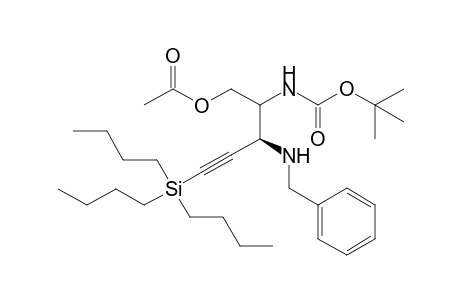 Acetic acid 3S-Benzylamino-2R-tert-butoxycarbonylamino-5-tri-n-butylsilylpent-4-ynyl ester