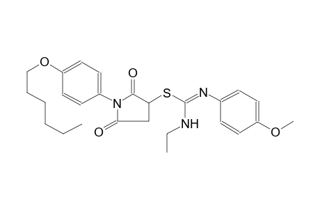 1-[4-(hexyloxy)phenyl]-2,5-dioxo-3-pyrrolidinyl N-ethyl-N'-(4-methoxyphenyl)imidothiocarbamate