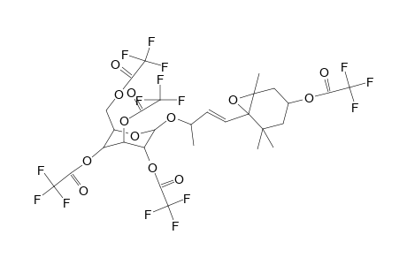 (2R,4S,5R)-2-((2,2,2-trifluoroacetoxy)methyl)-6-(((E)-4-(2,2,6-trimethyl-4-(2,2,2-trifluoroacetoxy)-7-oxabicyclo[4.1.0]heptan-1-yl)but-3-en-2-yl)oxy)tetrahydro-2H-pyran-3,4,5-triyl tris(2,2,2-trifluoroacetate)