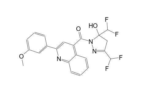 3,5-bis(difluoromethyl)-1-{[2-(3-methoxyphenyl)-4-quinolinyl]carbonyl}-4,5-dihydro-1H-pyrazol-5-ol