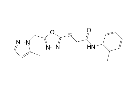 acetamide, N-(2-methylphenyl)-2-[[5-[(5-methyl-1H-pyrazol-1-yl)methyl]-1,3,4-oxadiazol-2-yl]thio]-