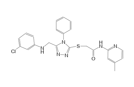 2-({5-[(3-chloroanilino)methyl]-4-phenyl-4H-1,2,4-triazol-3-yl}sulfanyl)-N-(4-methyl-2-pyridinyl)acetamide