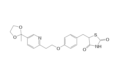 5-[4-[2-[5-(2-methyl-1,3-dioxolan-2-yl)-2-pyridyl]ethoxy]benzyl]thiazolidine-2,4-quinone