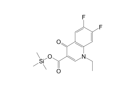 1-Ethyl-6,7-difluoro-4-oxo-1,4-dihydro-3-quinolinecarboxylic acid, tms derivative