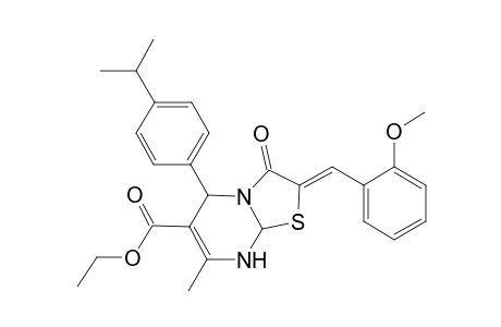 5-(4-Isopropyl-phenyl)-2-(2-methoxy-benzylidene)-7-methyl-3-oxo-2,3,8,8a-tetrahydro-5H-thiazolo[3,2-a]pyrimidine-6-carboxylic acid ethyl ester