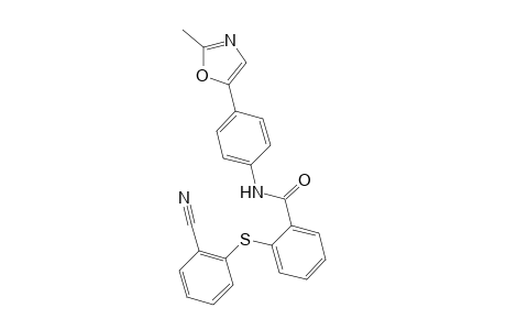 2-[(2-cyanophenyl)sulfanyl]-N-[4-(2-methyl-1,3-oxazol-5-yl)phenyl]benzamide