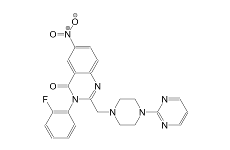 4(3H)-quinazolinone, 3-(2-fluorophenyl)-6-nitro-2-[[4-(2-pyrimidinyl)-1-piperazinyl]methyl]-