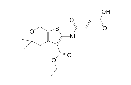 (2E)-4-{[3-(ethoxycarbonyl)-5,5-dimethyl-4,7-dihydro-5H-thieno[2,3-c]pyran-2-yl]amino}-4-oxo-2-butenoic acid