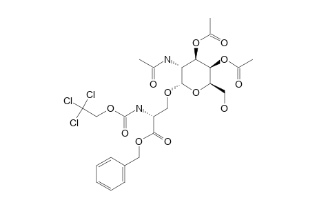 N-TRICHLOROETHOXYCARBONYL-3-O-(2-ACETAMIDO-3,4-DI-O-ACETYL-2-DEOXY-ALPHA-D-GALACTOPYRANOSYL)-L-SERINE-BENZYLESTER
