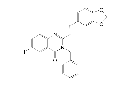 2-[(E)-2-(1,3-benzodioxol-5-yl)ethenyl]-3-benzyl-6-iodo-4(3H)-quinazolinone