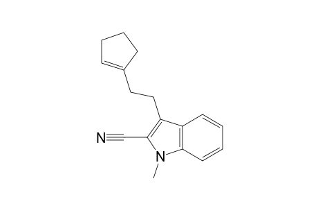 3-(2-Cyclopentenylethyl)-1-methylindole-2-carbonitrile