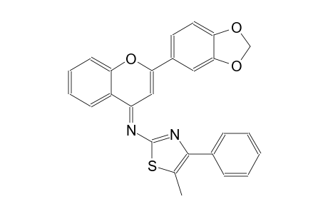 N-[(4E)-2-(1,3-benzodioxol-5-yl)-4H-chromen-4-ylidene]-5-methyl-4-phenyl-1,3-thiazol-2-amine
