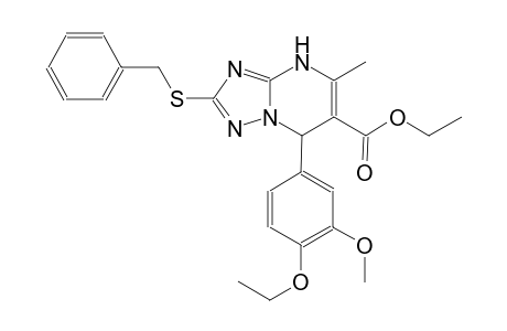 ethyl 2-(benzylsulfanyl)-7-(4-ethoxy-3-methoxyphenyl)-5-methyl-4,7-dihydro[1,2,4]triazolo[1,5-a]pyrimidine-6-carboxylate