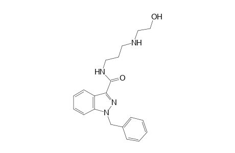 1-Benzyl-N-[3-(2-hydroxyethylamino)propyl]indazole-3-carboxamide