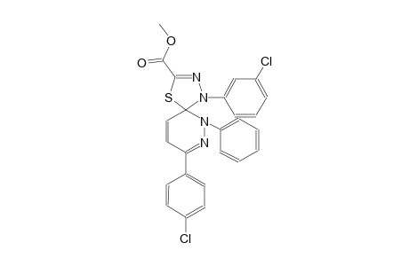methyl 1-(3-chlorophenyl)-8-(4-chlorophenyl)-6-phenyl-4-thia-1,2,6,7-tetraazaspiro[4.5]deca-2,7,9-triene-3-carboxylate